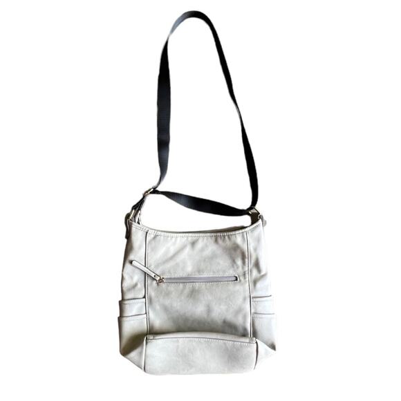 Kate & Alex Cuffaro Cream Italian Design Canvas & Nylon Crossbody Purse Bag - Picture 6 of 12